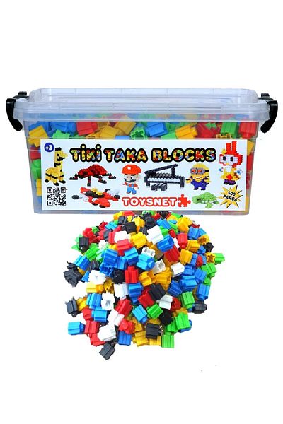 toysnet Tiktak Educational Blocks Game Set 6 Colors 500 Pieces in Storage Box!!