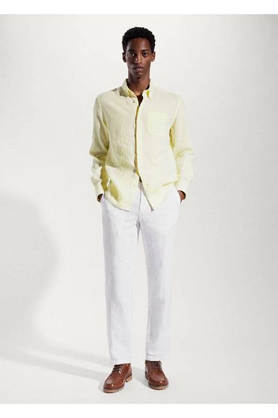 MANGO Man Πουκάμισο 100% λινό Slim Fit