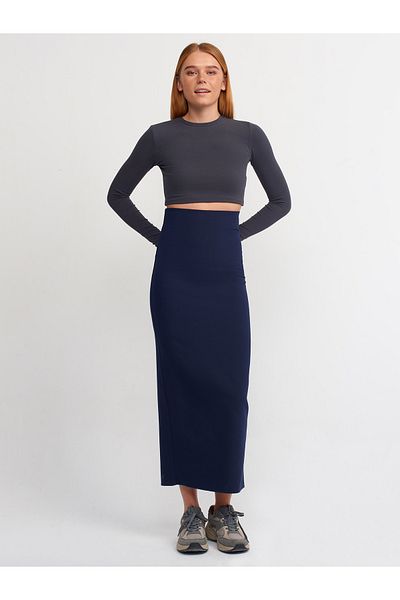 Dilvin 80824 Midi Pencil Φούστα-Μπλε Navy