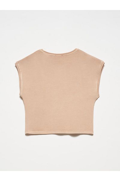 Dilvin 30373 Tricou cu mânecă scurtă cu efect pal-bej