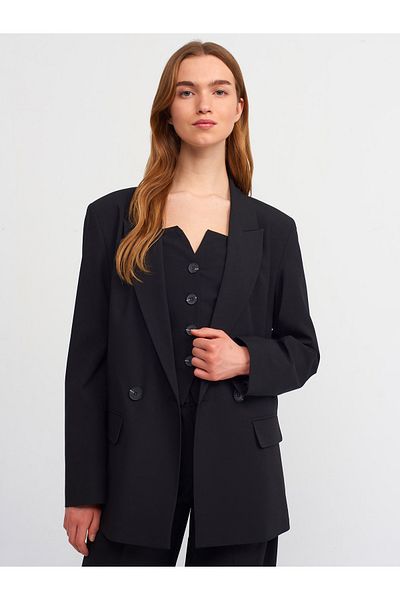 Dilvin 60724 Blazer Jacket-Negru