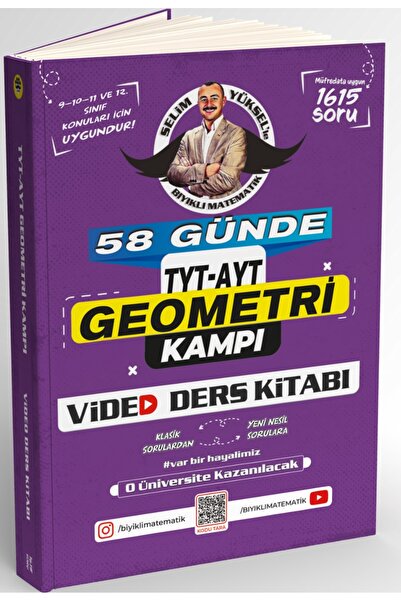 Bıyıklı Matematik Yayınları 58 Günde Tyt-Ayt Geometri Kampı Video Ders Kitabı