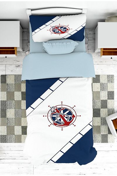 on the clouds Boy's Bedspread - Sailor Pattern, Marine Pike
