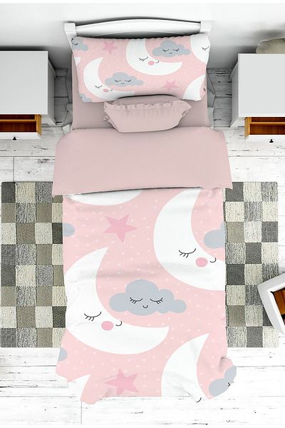 on the clouds Cloud Moon Patterned Bedspread and Pillowcase for Children Baby - Pike