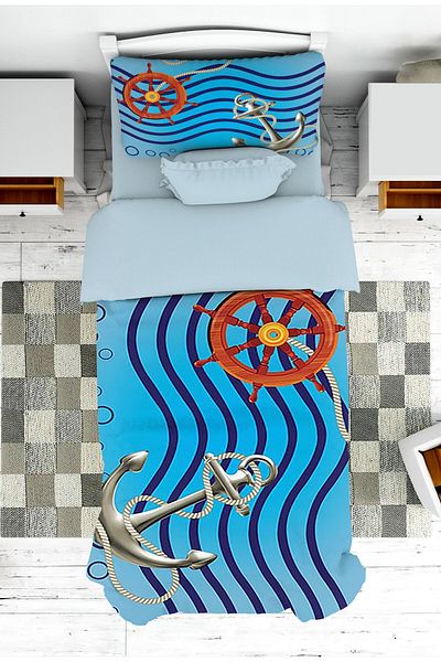 on the clouds Boy's Bedspread - Sailor Pattern, Baby and Children's Room, Pillowcase Pique