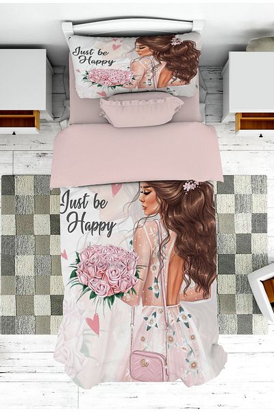 on the clouds Patterned Princess Girl Teenage Children's Bedspread and Pillow Pike