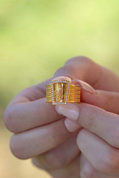 ÇGK KUYUMCULUK Tuğralı Hasır Altın Yüzük