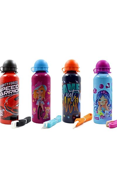 Mikro Aluminum Flask 500 ml Mt-2510 4 Different Colors and Figures