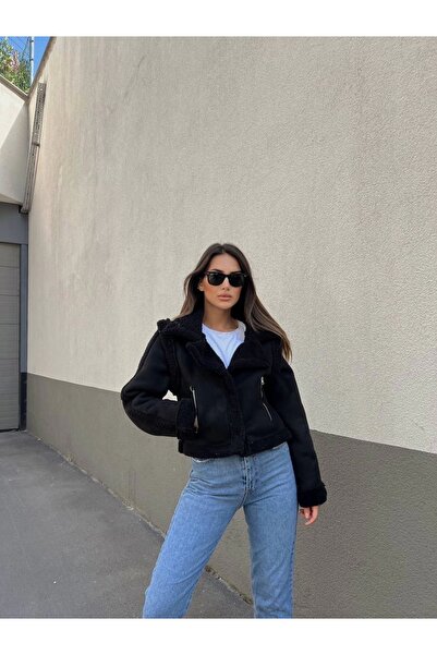 Genel Markalar KUZU YUMOŞ KAPLAMA TAK ÇIKAR KOL CROP NUBUK KABAN