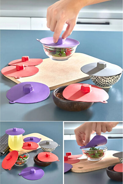 AYGÖREN HOME 2 Pieces of Airtight Silicone Bowl Cover - 11 cm Mixed Color