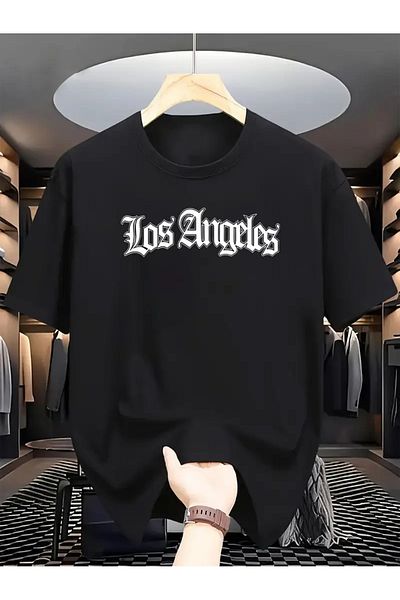 AVOGADRO Los Angeles Printed Unisex Oversize Crew Neck T-Shirt