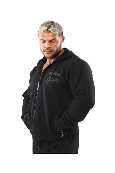 BGSM Hooded Winter Tracksuit Top Textured Sports Jacket