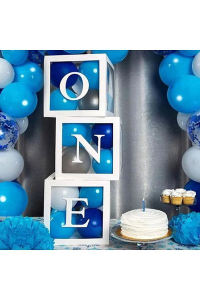 RÖNESANS PARTİ Star White Transparent Balloon Box One Written 25X25 cm