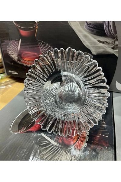 Paşabahçe 10531 Aurora Waterfall Tea Plate - 6 Pieces (12 CM)