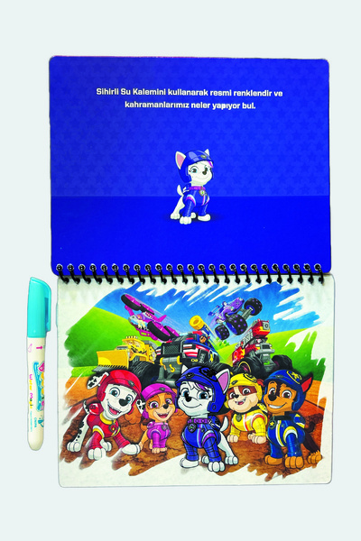 Magic Water Paw Petrol Orijinal Lisanslı Nickelodeon Özel Sulu Kalem ile Sihirli Boyama Kitabı Water Magic