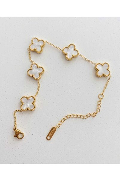 stainles steel Çelik 5 Yoncalı Bileklik