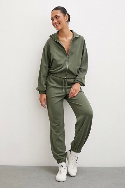 Never more Khaki Sweatpants - Elastic Pockets