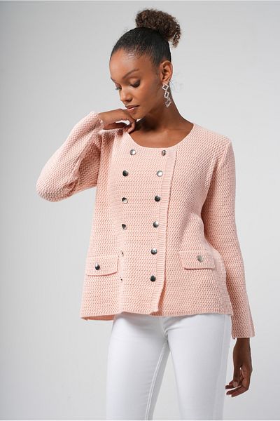 Hopoi Cardigan de damă cu nasturi metalici