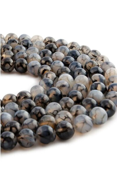 RLX BUJİTERİ Piatra naturala Smoky Spider Agate 8 Mm - Design de bijuterii di...