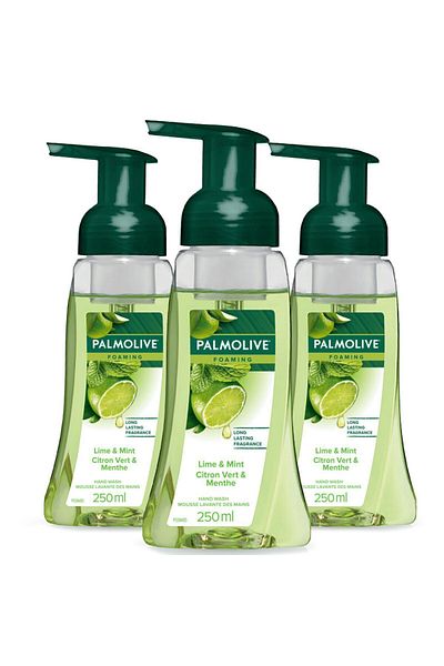 Palmolive Foam Pump Liquid Hand Soap Lime 250ml, Value Pack, 3 Pack