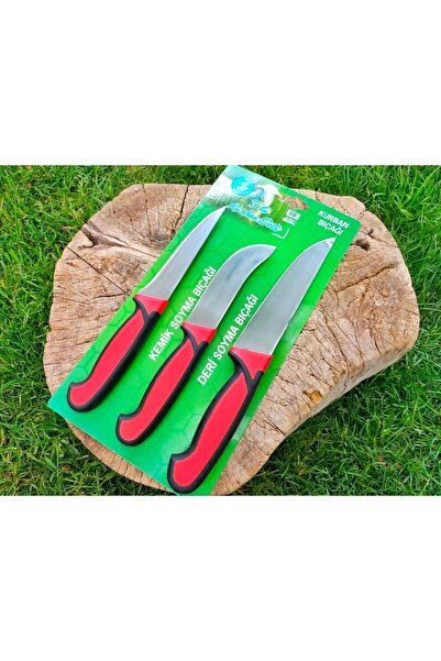 ERİNOX Bıçağı Seti (3'lü Set Kemik Sıyırma, Deri Yüzme, Kasap Bıçağı) Dövme Ç...