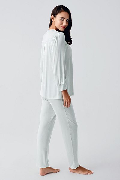 Artış Flexible Viscous Lace Long Sleeve Pajama Set
