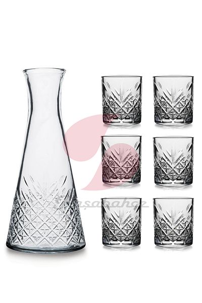 Paşabahçe Timeless 7 Pieces - Soft Drink, Carafe and Whiskey Glass Set