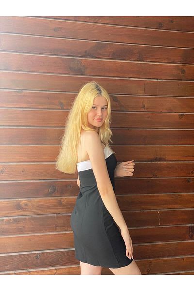 alenmoda Rochie tricotată pentru femei Sandy cu umăr deschis