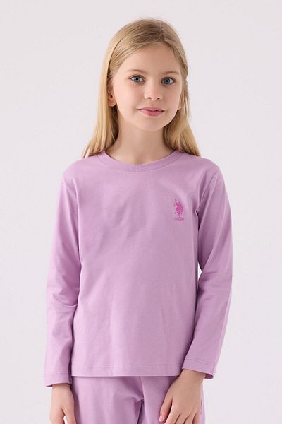 U.S. Polo Assn. Girl's Purple Long Sleeve Pajama Set
