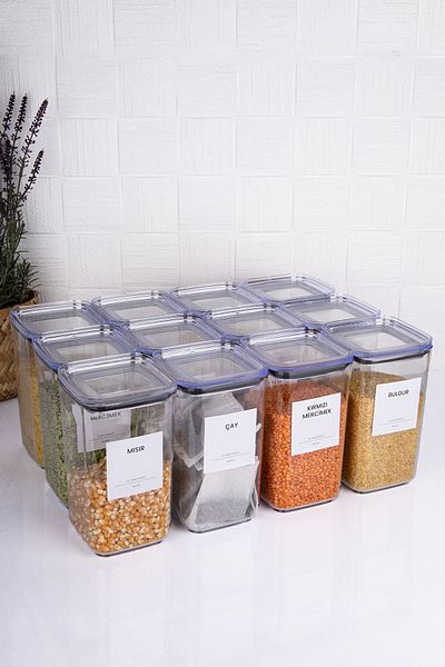 Home 12-piece Food Set - 1200 Ml Mica Storage Container with Vacuum Lid and Label