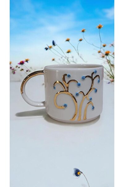 El Yapımı Mavi Hayat Ağacı 2 Li Mug