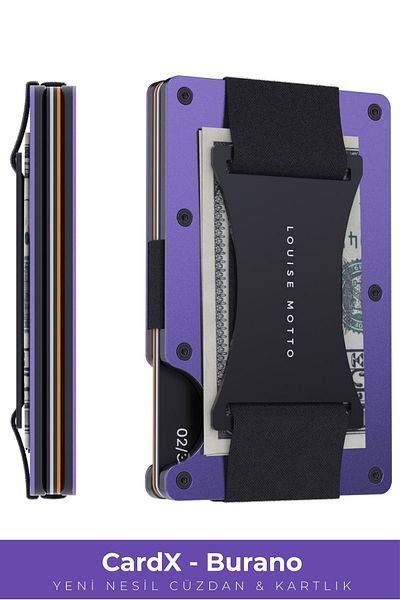 Louise Motto Cardx Burano Strap New Generation Minimalist Wallet and Card Holder - Premium Material, RFID Protected