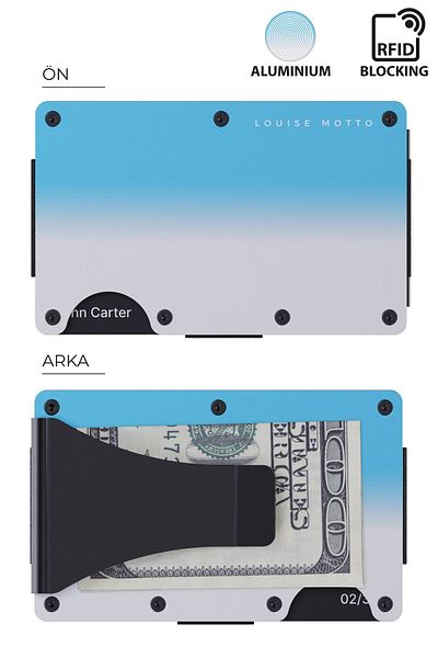 Louise Motto Cardx - Beach Clips - Μεταλλικό πορτοφόλι νέας γενιάς, θήκη κάρτας - Rfid Blocking, Γυναικεία & Ανδρικά (BEACH)
