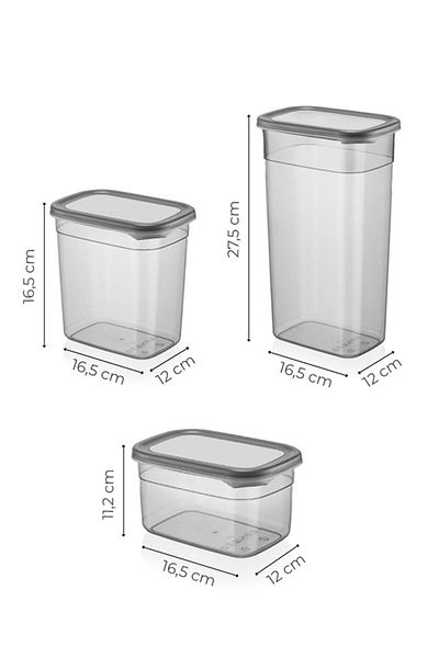 Kitchen Life 24-Piece Labeled Moly Rectangular Food Storage Container Set X8(1300ML-2000ML-3200ML) Wide - Hard Lid