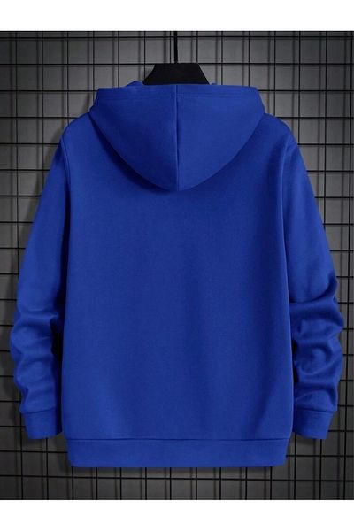 BYMEER Φούτερ με κουκούλα Calıf Printed Saks Blue Oversize