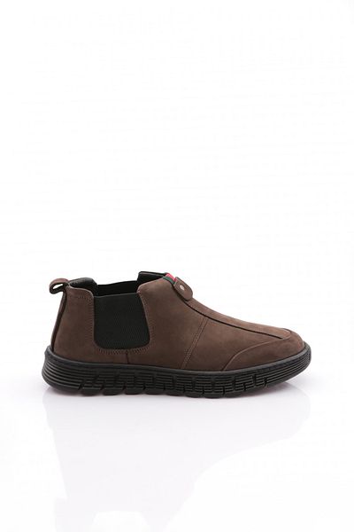 DGN Ανδρικές μπότες με ελαστικά πλαϊνά Smoke Nubuck Γνήσιο δέρμα 7431303616