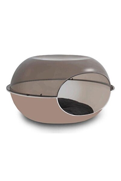 Genel Markalar Mp Luna Şeffaf Gri Kahverengi Kedi Evi 57x38x31 Cm