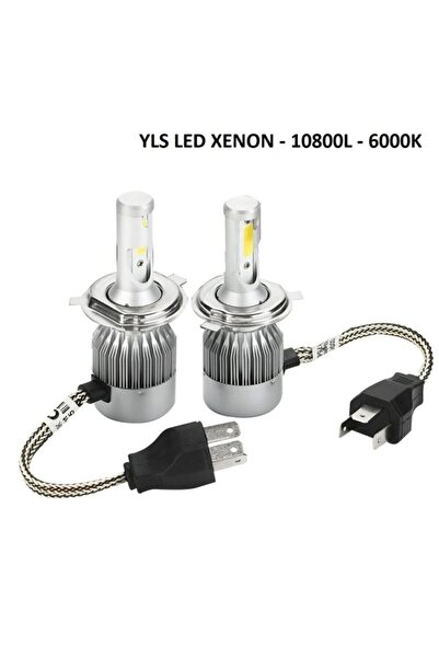 MaviTuning Yeni Model - Zenon H4 Led Araba Far Ampül Xenon Led Uzun Kısa 10800 Lümen Şimşek Etkili 6000k