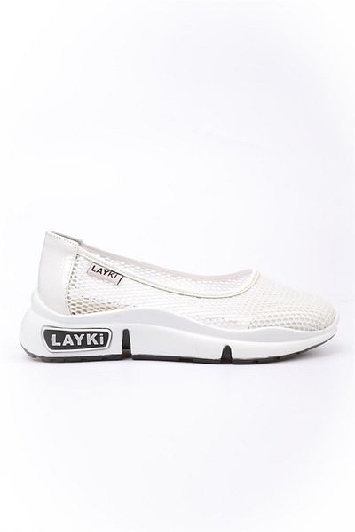 layki Pantofi sport de vară pentru femei Milano White Colored Lux tăiați cu laser
