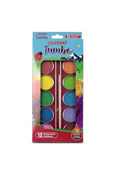 Alpıno Lisanslı Alpino Jumbo Sulu Boya 12 Renk 40 Mm Çap