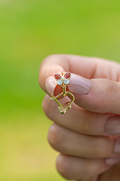 Çgk Çiğdem Gürel Kuyumculuk Kelebek Mineli Çocuk Küpesi