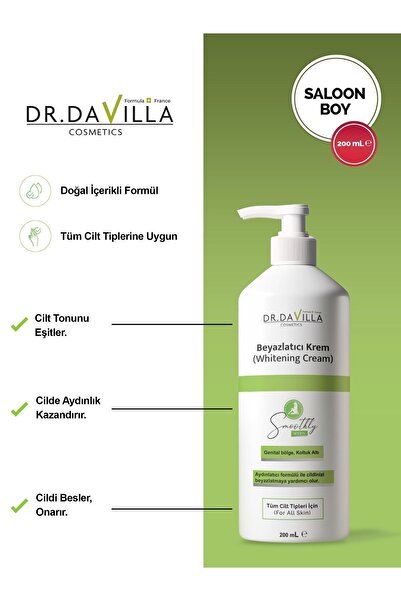 Smoothly DR.DAVİLLA 200ml. Genital bölge beyazlatıcı koltuk altı kararma önleyici aydınlatıcı parlatıcı krem