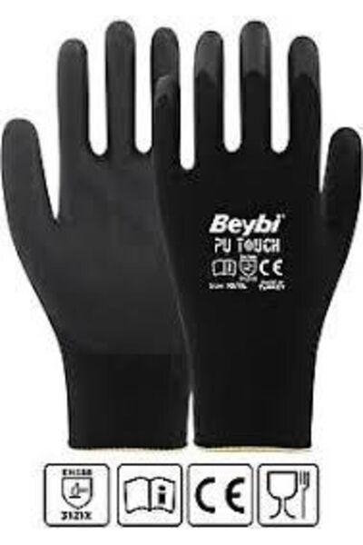 Beybi Pu Touch Polyester Eldiven No:9 Siyah