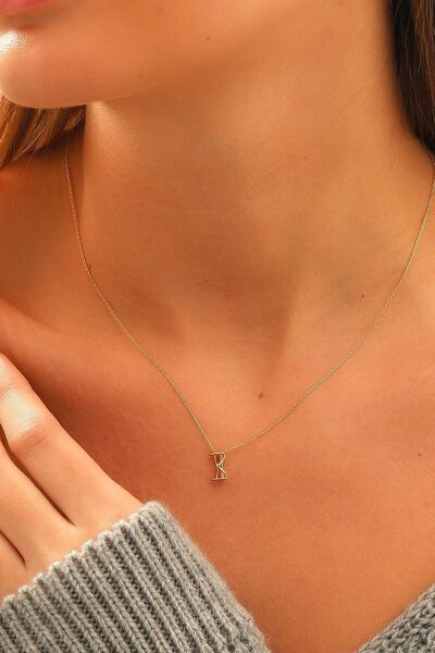 MOOM MÜCEVHERAT 14 Ayar Altın Kolye Kum Saati Altın Kolye