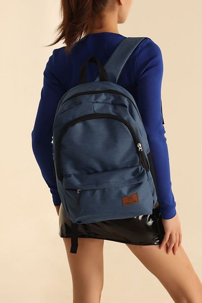 Rosmod Unisex Navy Blue Backpack with Lots of Eyelets