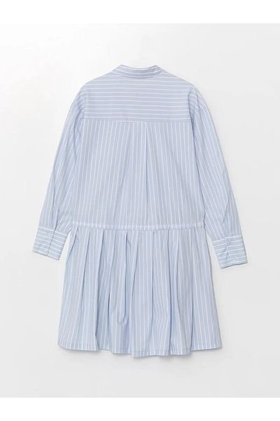 LC Waikiki XSIDE Rochie de damă cu dungi cu guler de cămașă cu dungi albastre