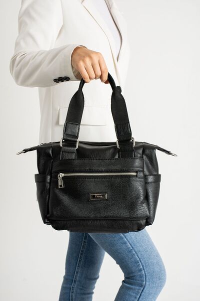 FiONA BAG حقيبة يد نسائية سوداء متعددة الأقسام وحقيبة كروس