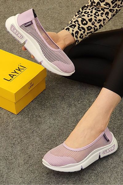 layki Milano Purple Colored Lux Laser Cut Women's Summer Sports Shoes