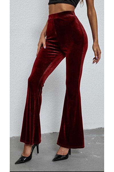 Butik İSPANYOL PAÇA BELİ LASTİKLİ KADİFE PANTOLON