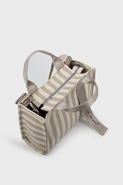 LUNABLU Women's Canvas Handle Detailed Crossbody Bag